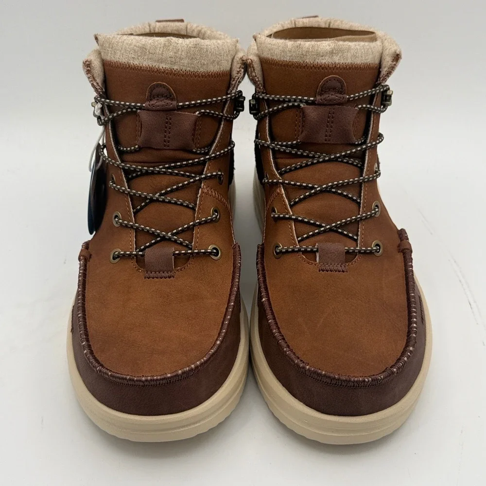 Hey Dude Bradley Classic Tumbled Shoes Mens Size 9 Cognac Multi Boot 44327-2JZ